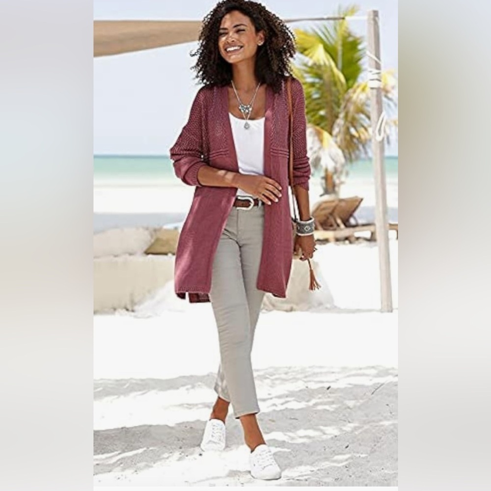 NWT Lascana Size 8-10 Cardigan Open Front Long Sleeve